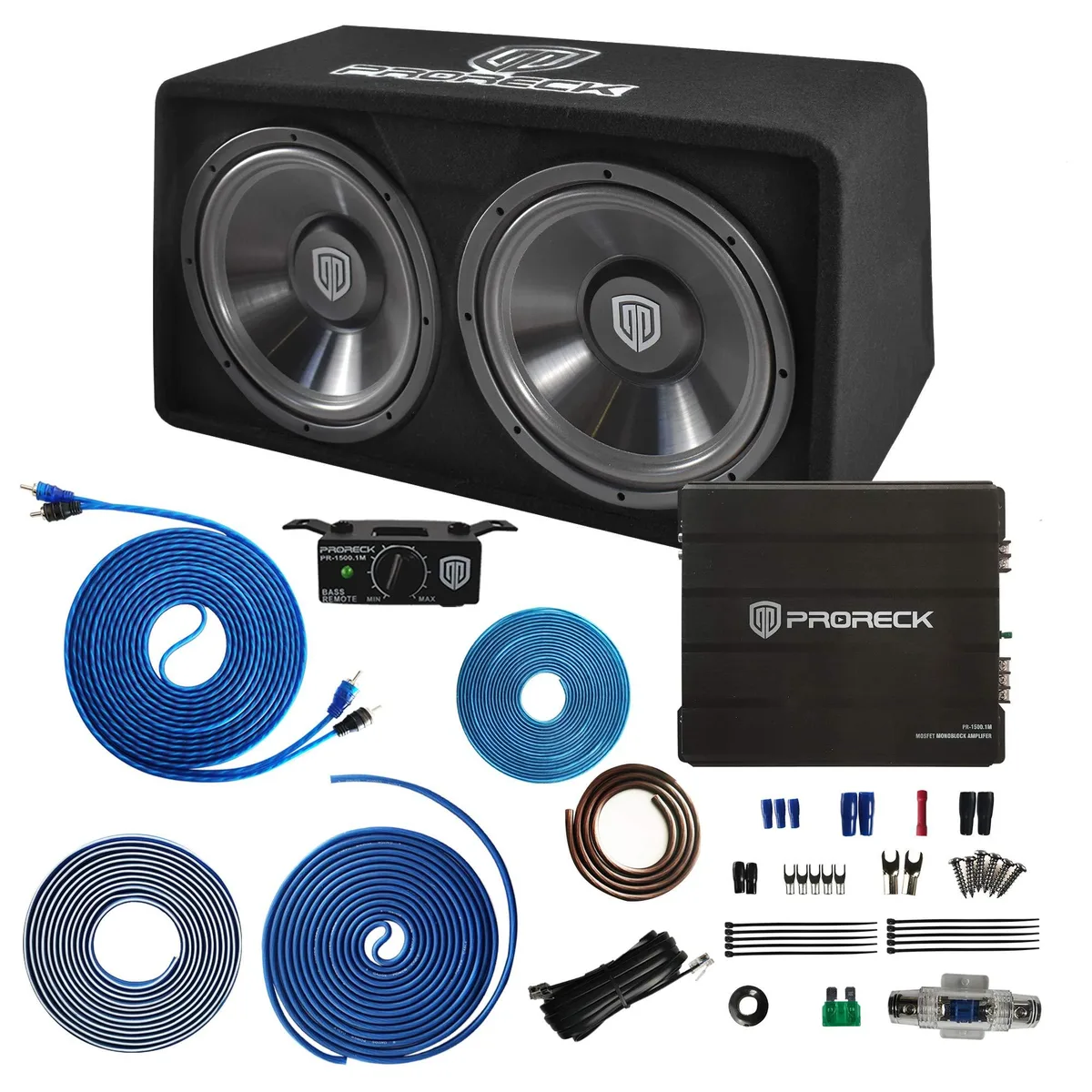 PRORECK PRORECK PR-122M Dual 12" Car Subwoofer Enclosure System 1500W — product photo
