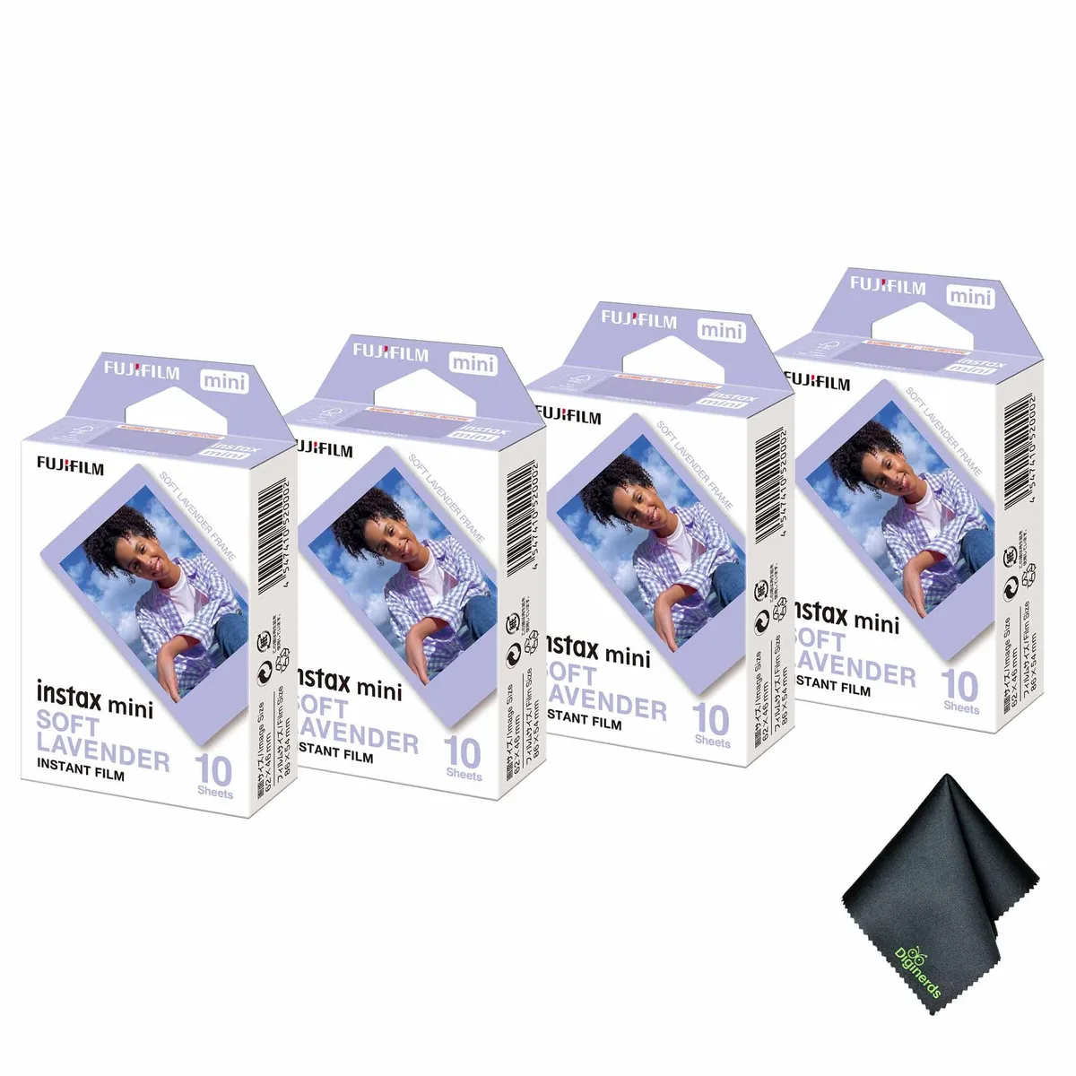 FUJIFILM FUJIFILM INSTAX MINI Soft Lavender Instant Film 4×10 Exposures + Cloth — product photo