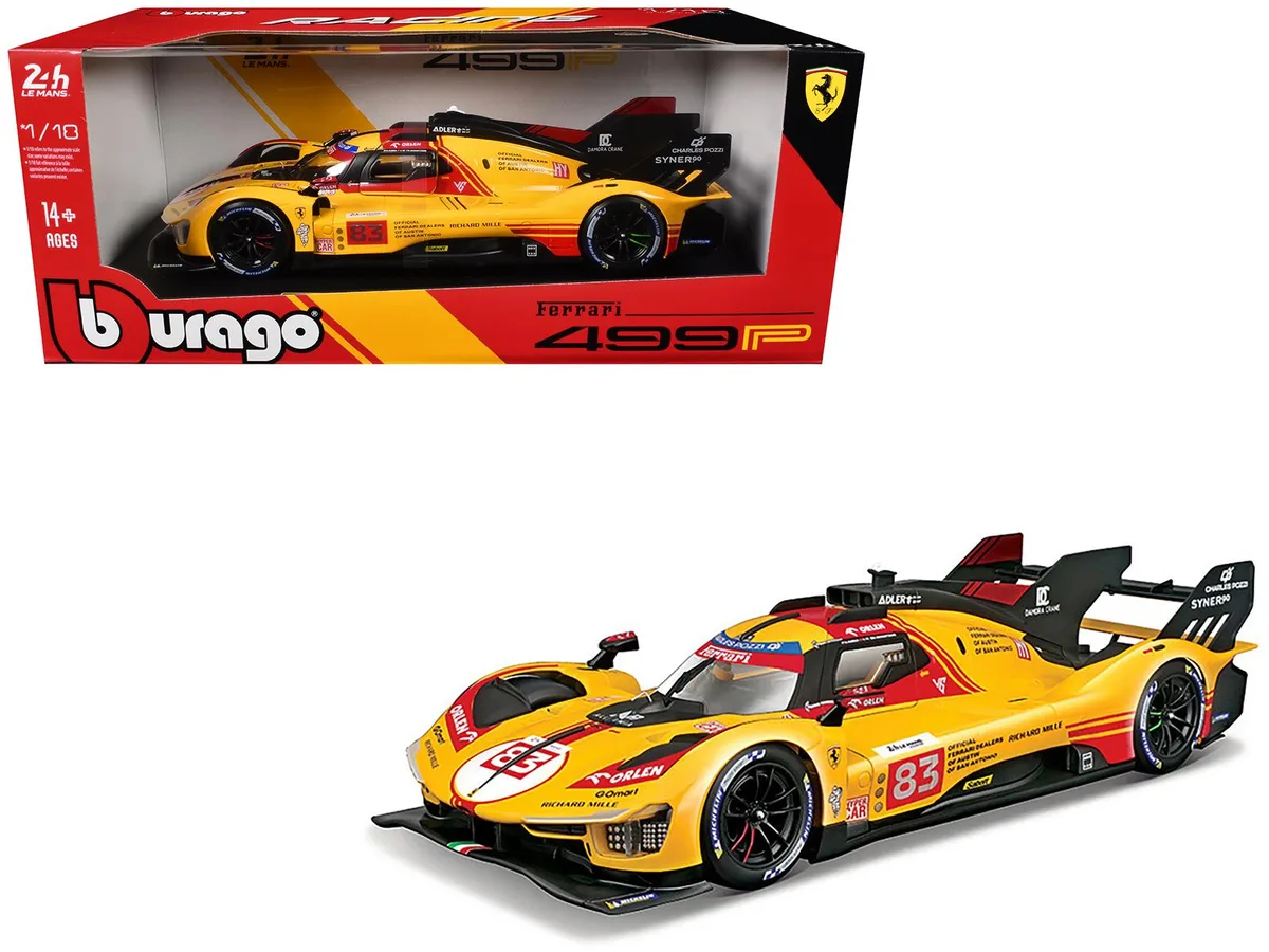 BBURAGO BBURAGO Ferrari 499P #83 24 Hours of Le Mans 2024 1/18 Diecast Hobby Collectible — product photo