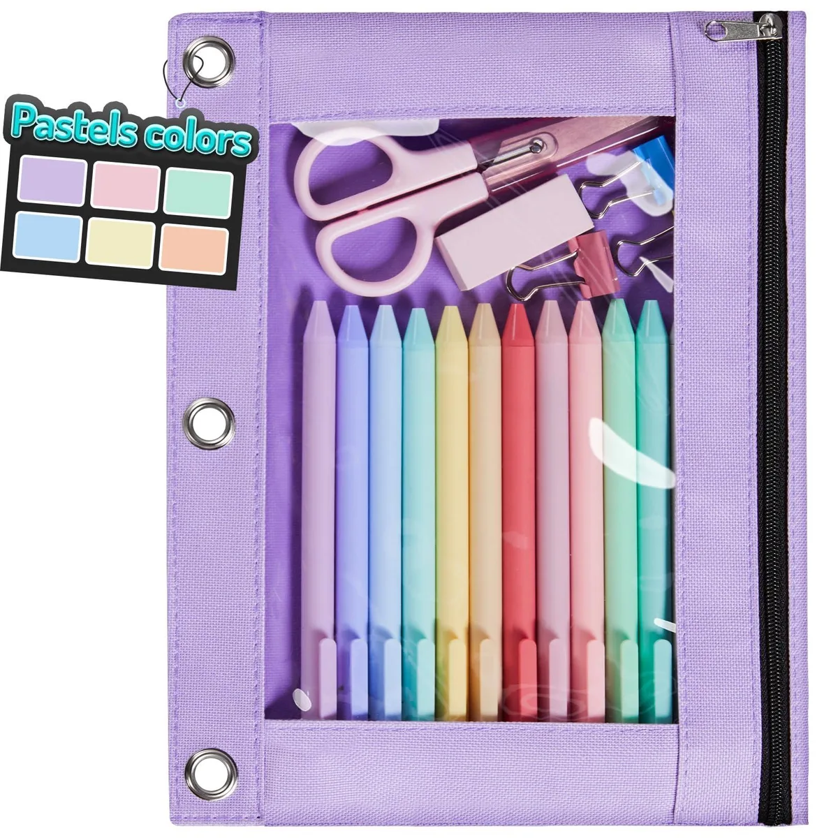  Forvencer FCA0407-1101A Binder Pouch 3 Ring Purple 9.6"L x 7.6"W — product photo
