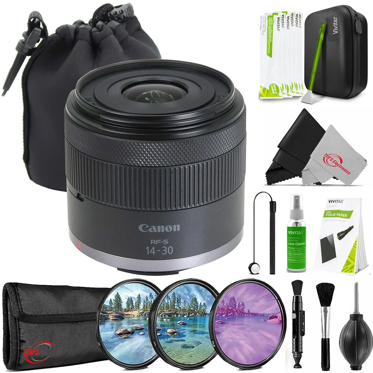 Canon Canon RF-S 14-30mm f/4-6.3 IS STM PZ Lens Basic Accessory Bundle — product photo