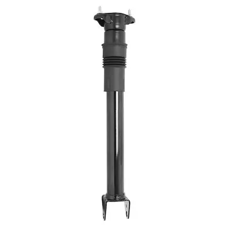 Cylindrical metal rear shock absorber with piston rod and mounting eye, silver-grey finish