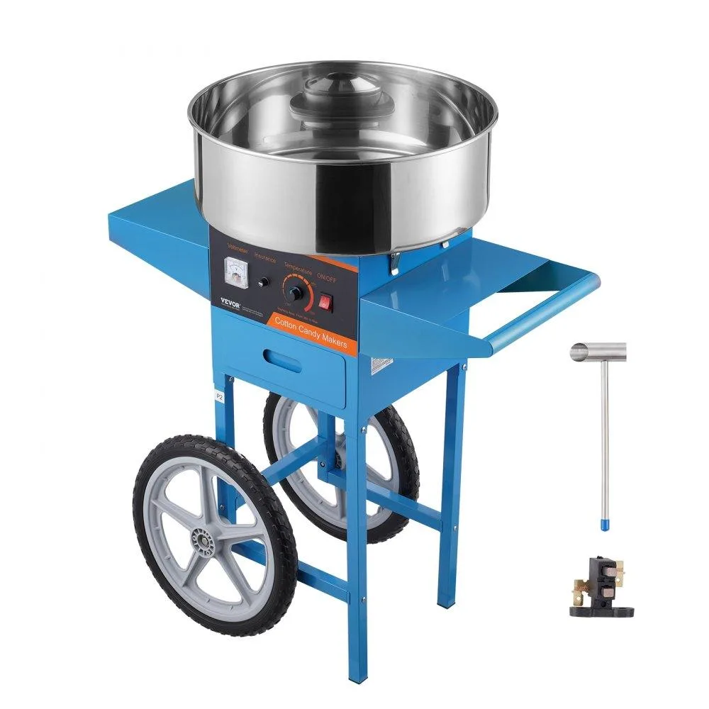 VEVOR VEVOR Electric Cotton Candy Machine with Cart, Blue, 1000W — product photo