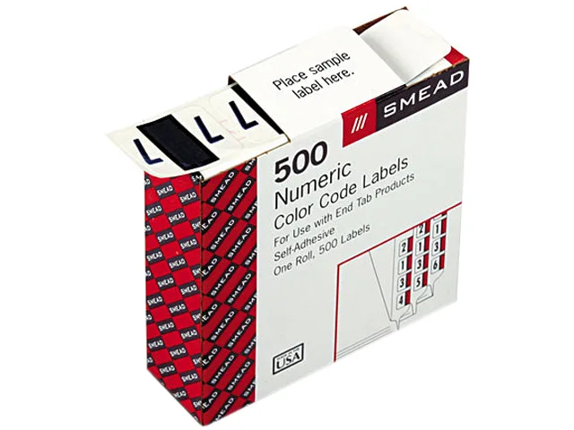 Smead Smead 67377 Number 7 End Tab Labels Purple 500 Roll — product photo