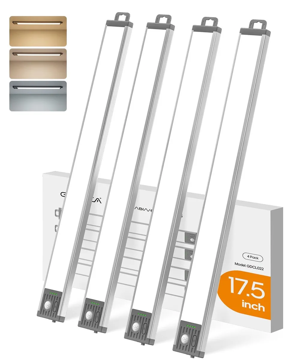 Four silver 17.5 inch LED bars magnetic mount 76 LEDs each