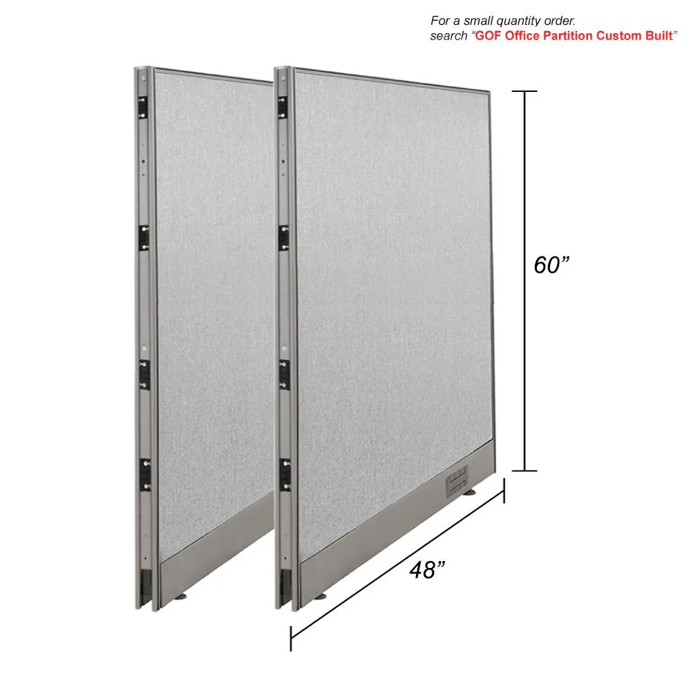 GOF GOF Single Panel Office Partition 2-Pack 48" W x 60" H Fabric — product photo