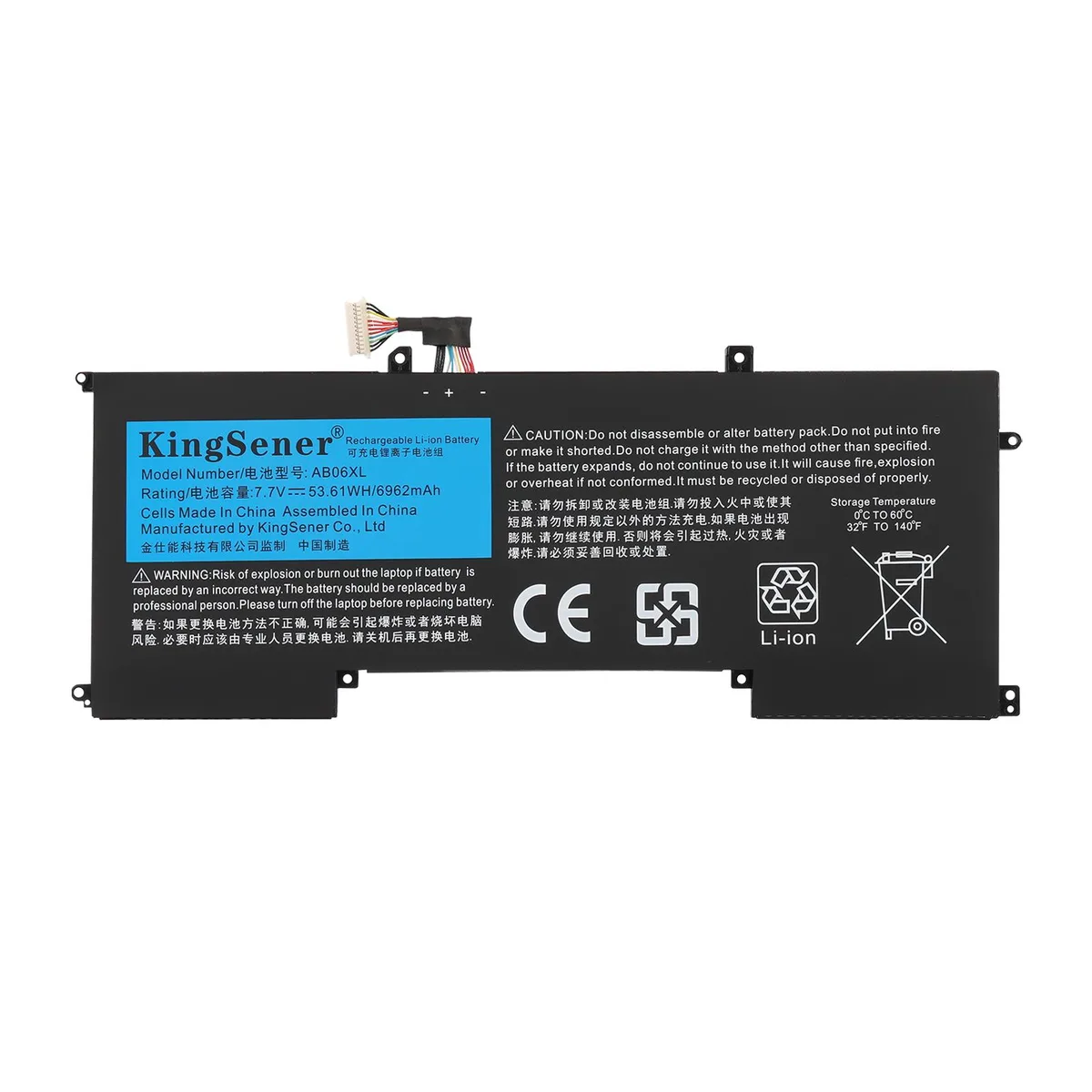 KingSener KingSener AB06XL laptop battery for HP Envy 13-AD000 series 53.61WH 7.7V — product photo