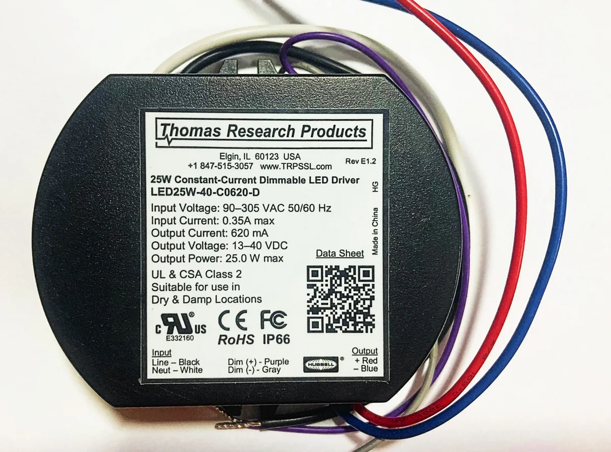 Hubbell Incorporated Hubbell Incorporated LED 25W-40-C0620-D Constant Current Driver ballast — product photo