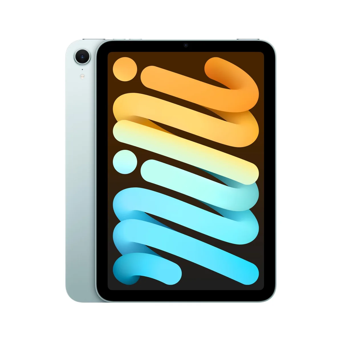 Blue 8.3-inch iPad mini tablet with slim bezel and matte finish