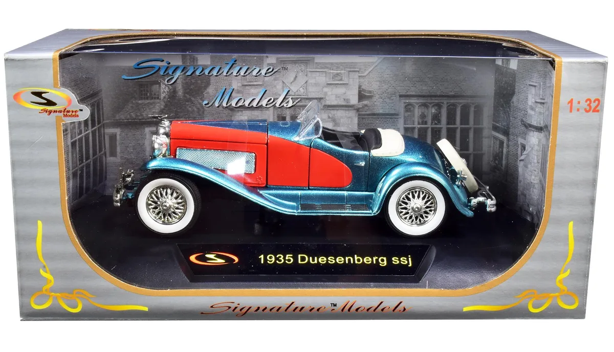 Signature Models Signature Models 1935 Duesenberg SSJ Convertible Blue Red 1/32 Hobby Collectible — product photo