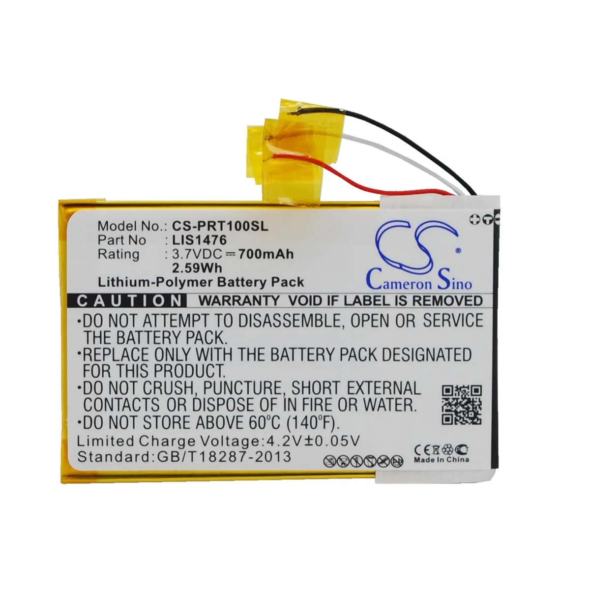 Cameron &amp; Co Cameron &amp; Co DS-CS-PRT100SL e-book accessory battery 700mAh 3.7V black — product photo