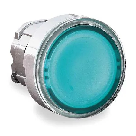 Schneider Electric 22 mm green maintained flush push button, metal bezel