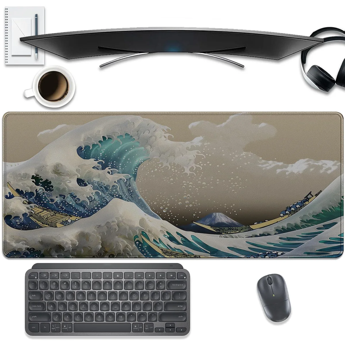  Keychron Mouse Pad 27.5x11.8in Japanese Wave — product photo