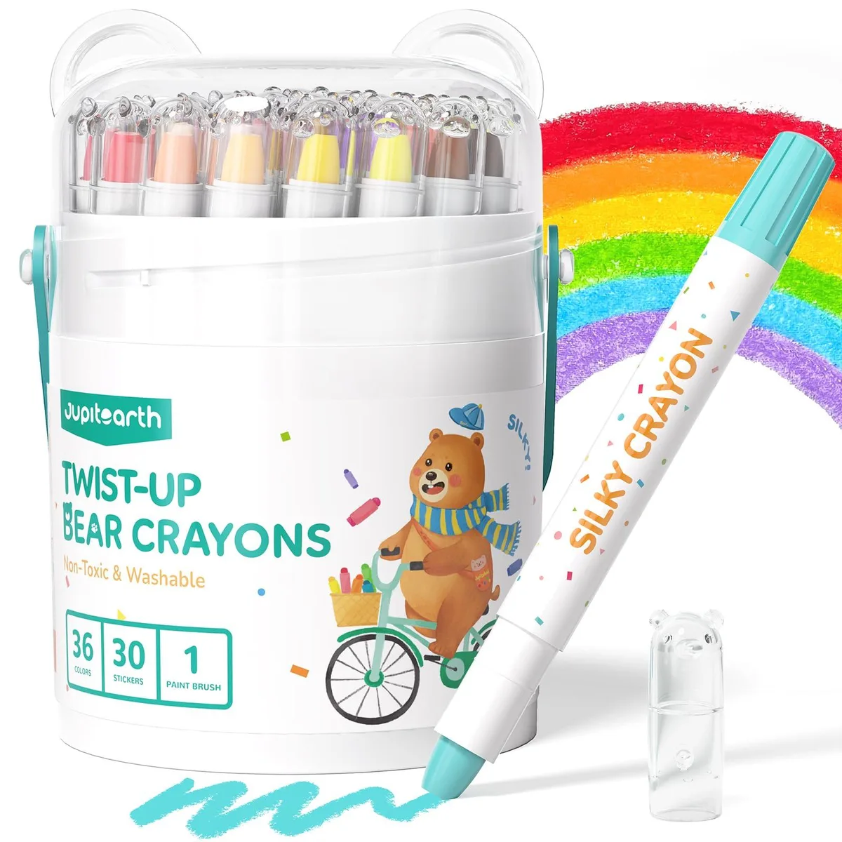  JUPITEARTH 36 Twist Crayons with Stickers and Brush — product photo