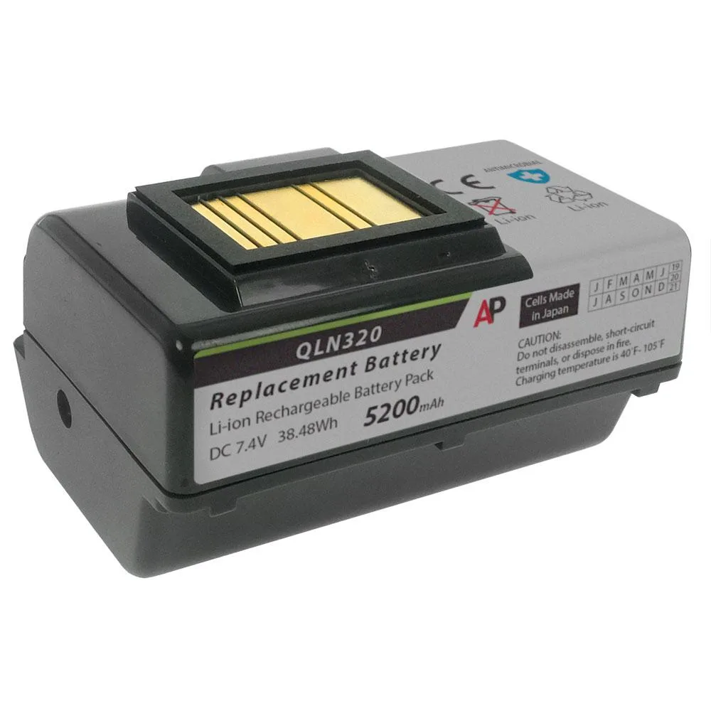 Rectangular black battery pack with label showing 5000mAh capacity
