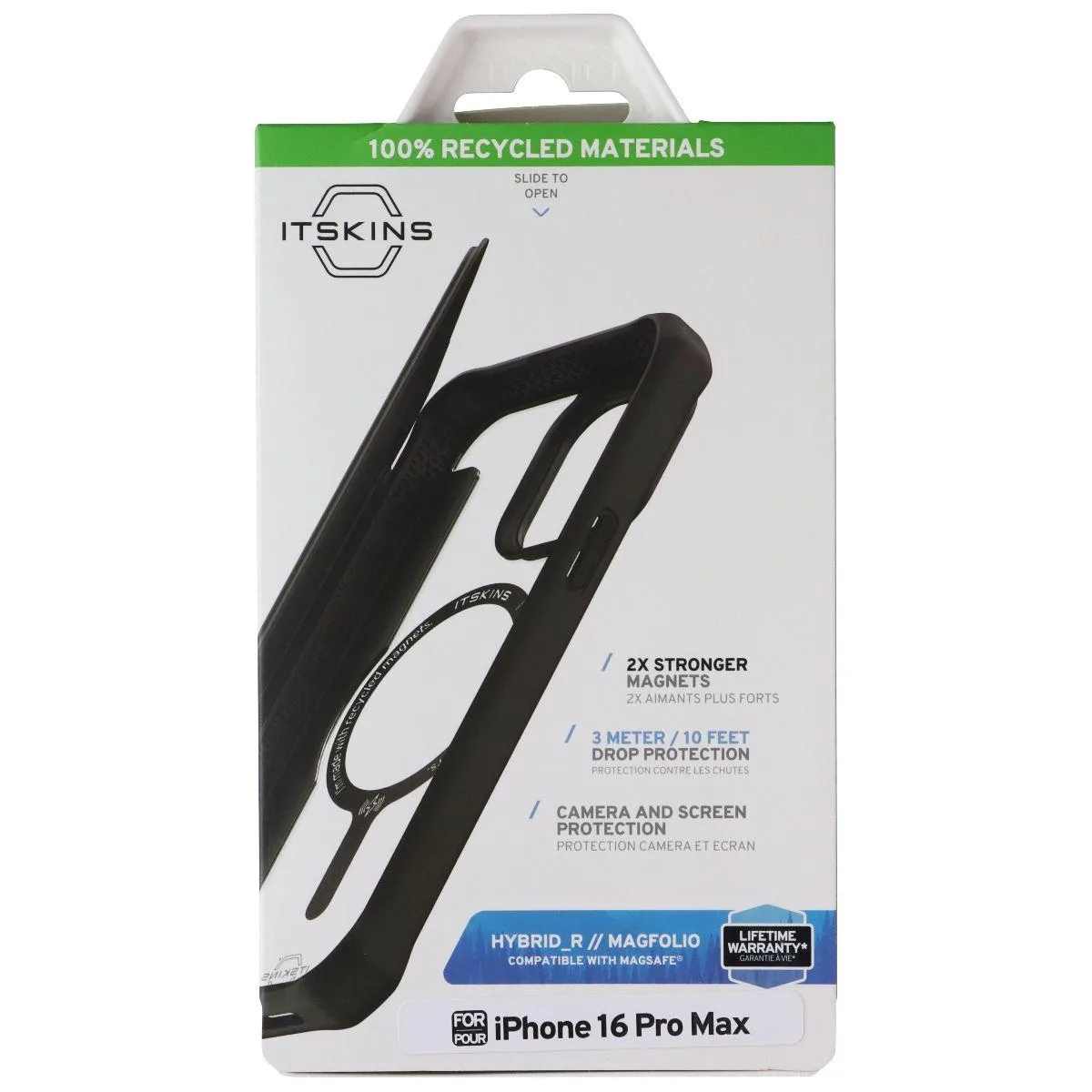 ITSKINS ITSKINS Hybrid_R Series Case for MagSafe iPhone 16 Pro Max Black — product photo
