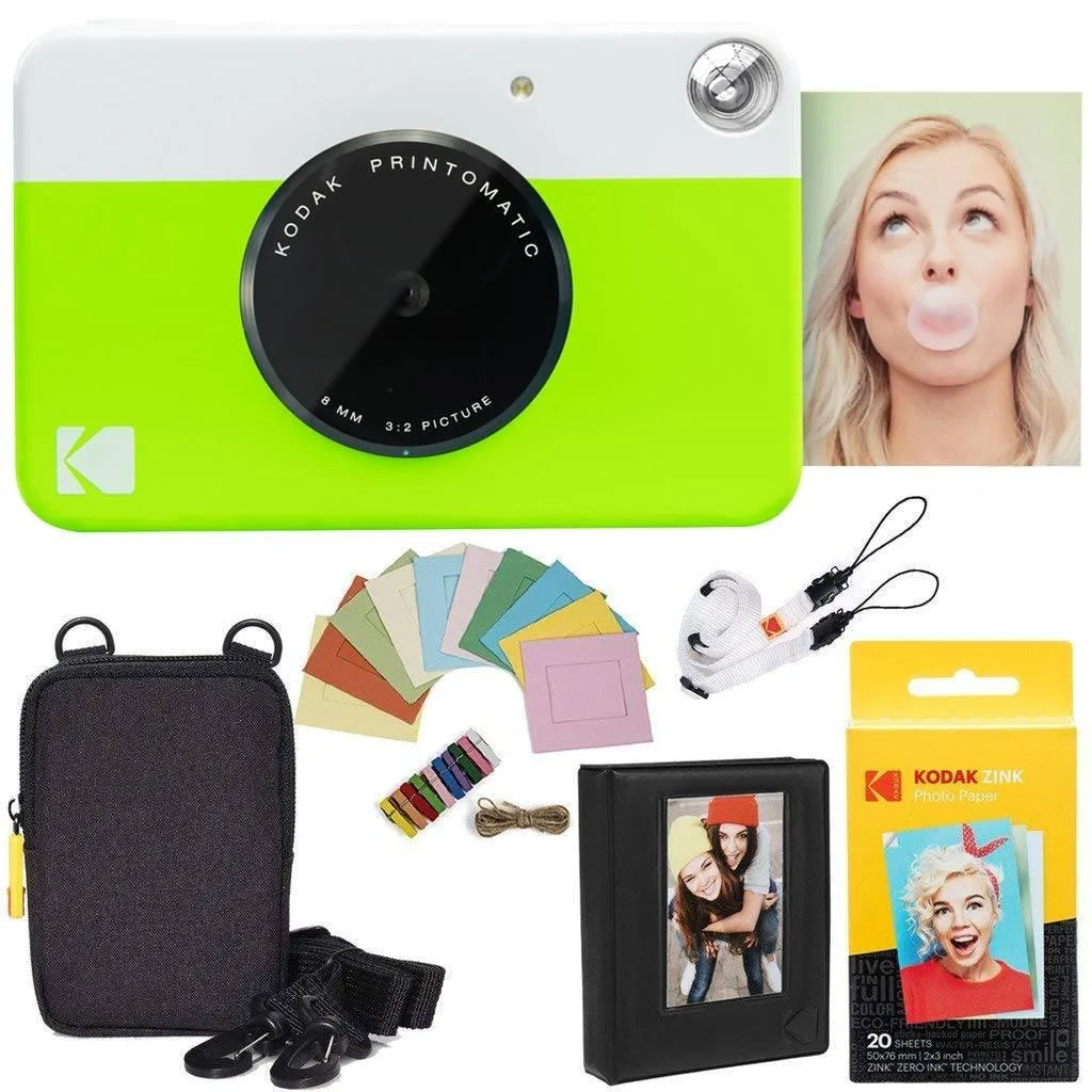 Kodak Kodak Printomatic Instant Camera Bundle Green 20 Sheets Case Album Frames — product photo