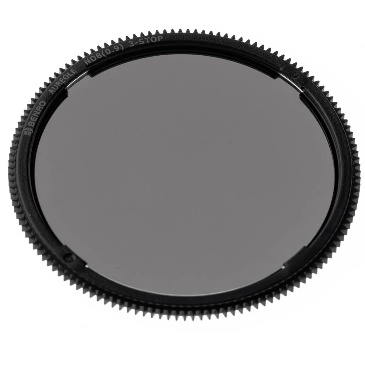 Square neutral density filter in black frame, matte finish, 3-stop reduction .9