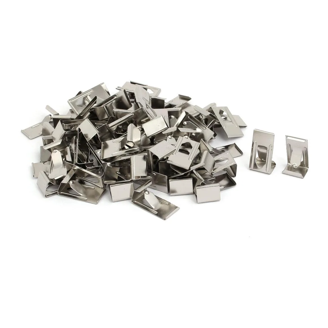 Unique-Bargains Unique-Bargains 26mmx14mm Metal Spring Turn Clip Hanger Silver Tone 100pcs — product photo