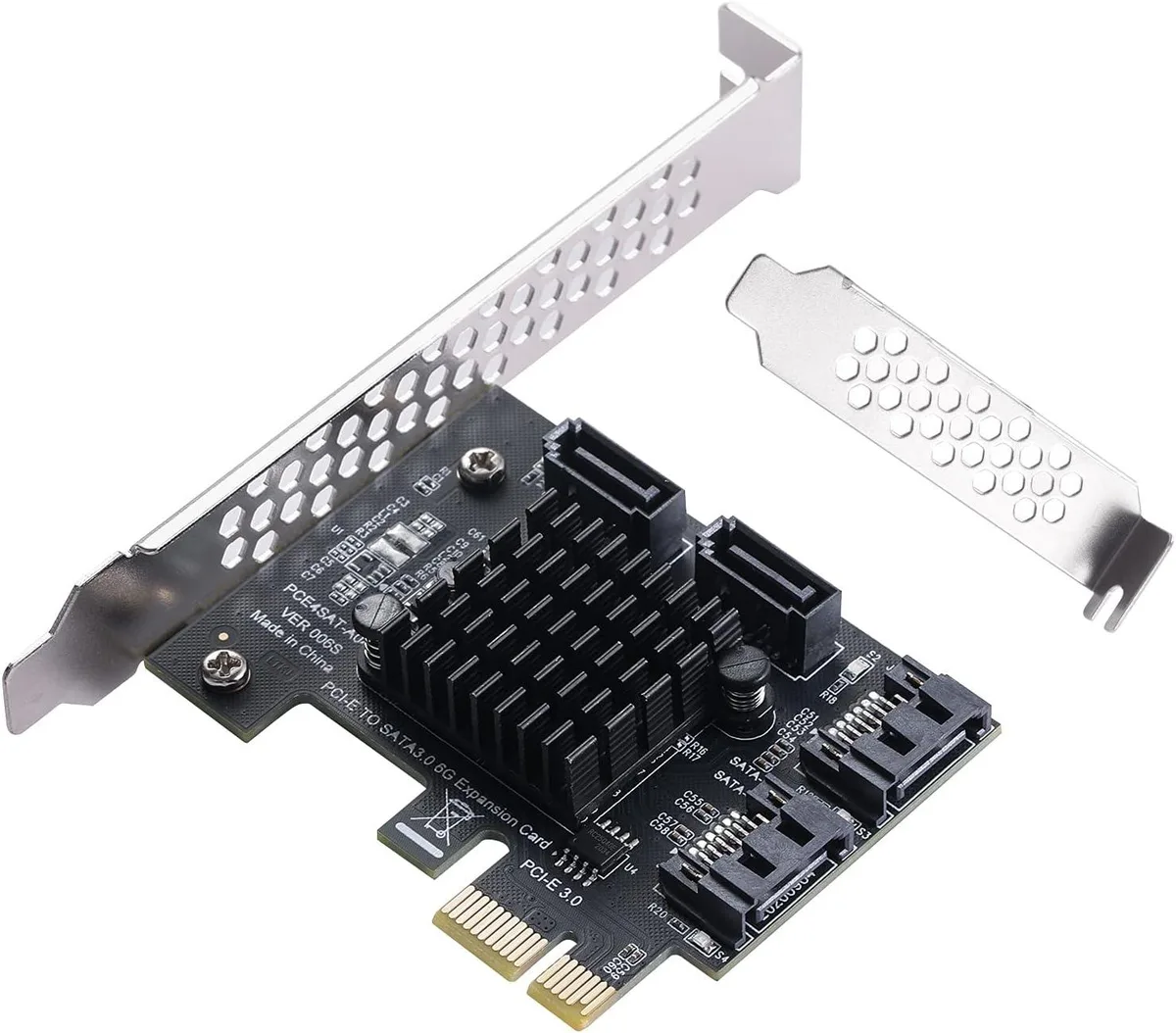 LSI LSI PCIe SATA Card 4 Ports 6 Gbps ASM1064 Low Profile Bracket — product photo