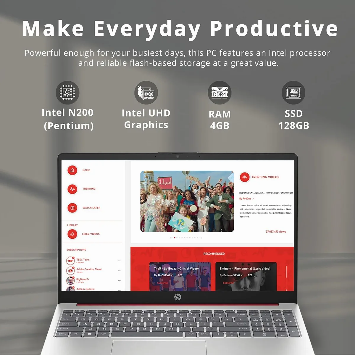 HP HP 15-FD0083WM laptop 15.6" Intel Pentium N200 1.1GHz 4GB 128GB SSD — product photo