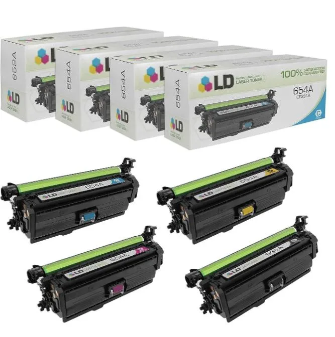 LD Products LD Products 654A Set of 4 Toner Cartridges CF320A CF331A CF332A CF333A — product photo