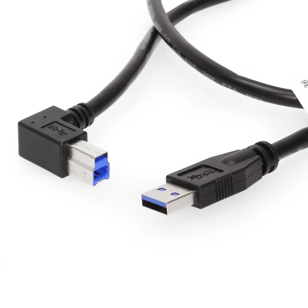 CoolGear CoolGear CG-1801B-72 USB 3.0 A to Left Angle B Male Cable 72 Inch Black 28/24AWG — product photo
