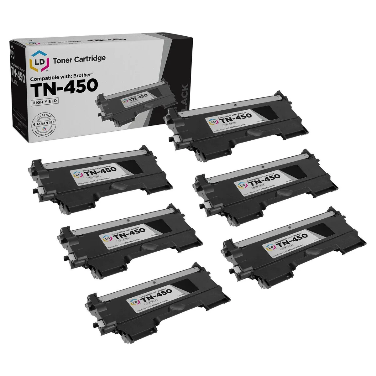 LD Products LD Products TN450 High Yield Black Toner Cartridge 6-Pack — product photo