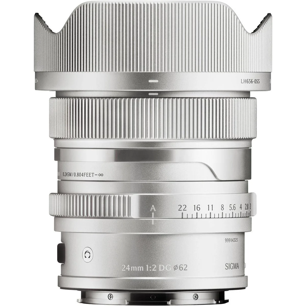 SIGMA SIGMA 24mm f/2 DG Contemporary L Mount Silver camera lens — product photo