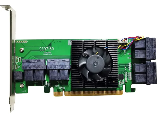 HighPoint Technologies, Inc. HighPoint Technologies, Inc. SSD7180 RAID controller PCIe 3.0 x16 8x U.2 NVMe — product photo