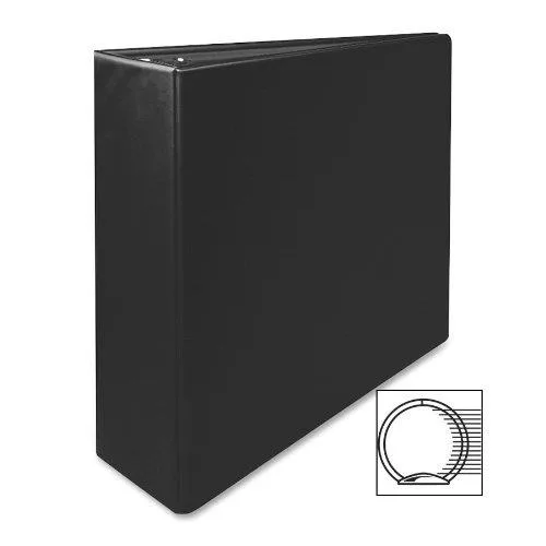 Business Source Business Source 9978 3" Round Ring Binder 11"x8-1/2" Black — product photo