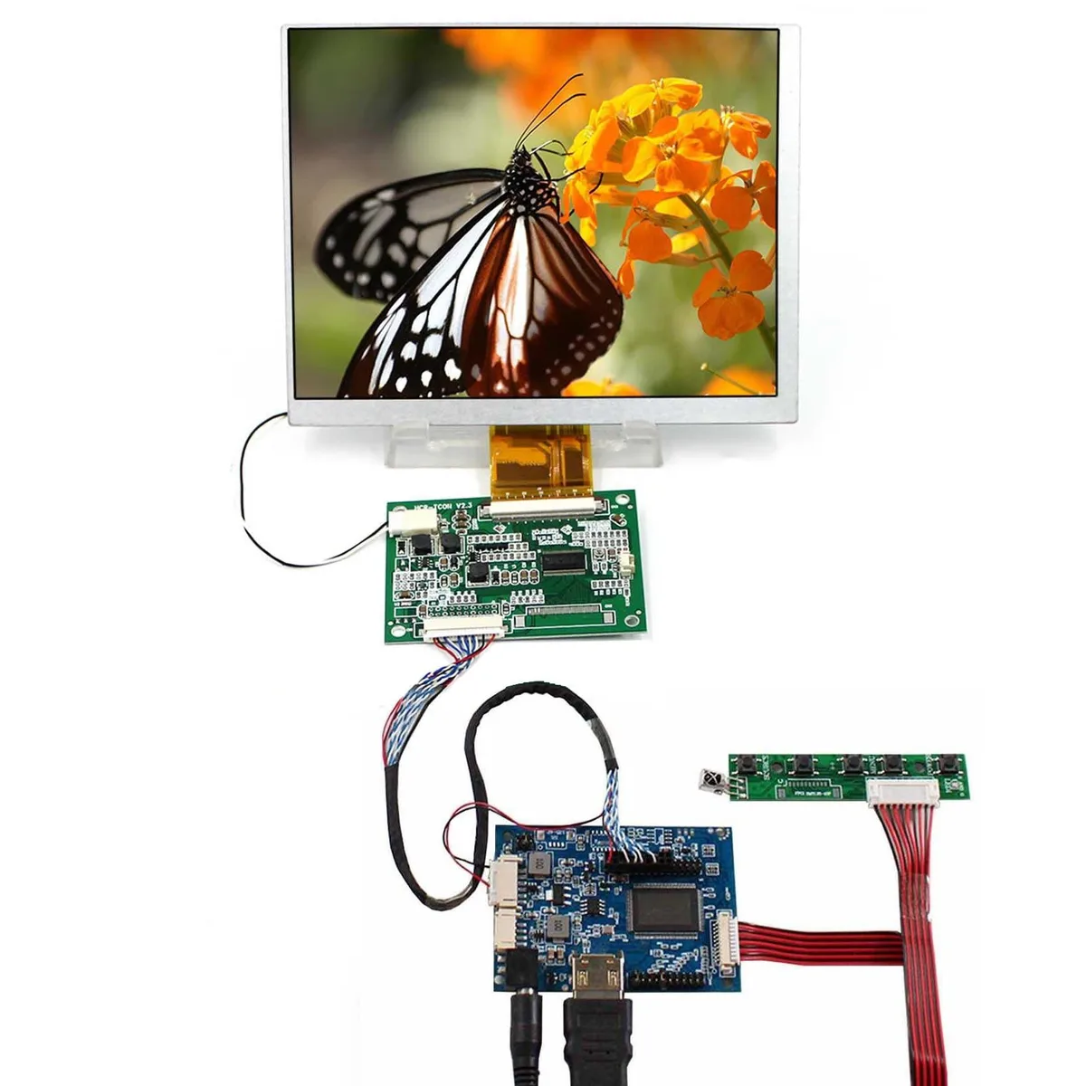 7-inch 4:3 LCD panel with controller board and keyboard cable