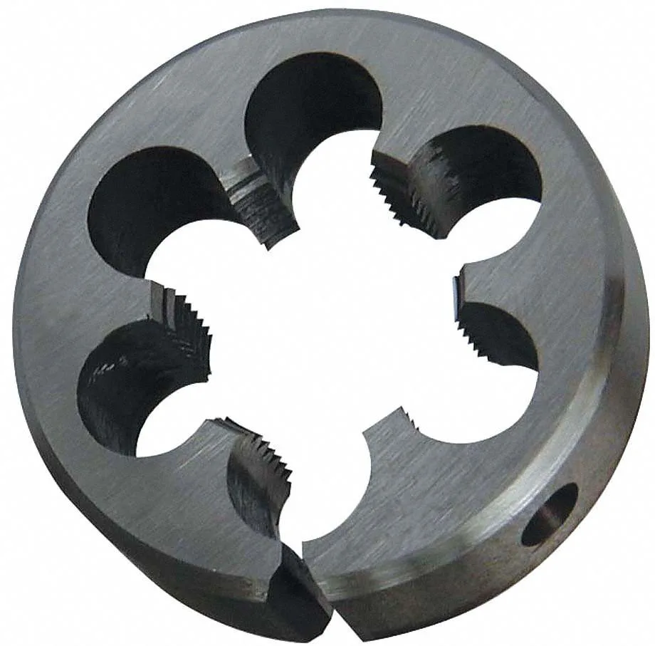 Round high-speed steel threading die M8 1.25 mm pitch 1 inch diameter