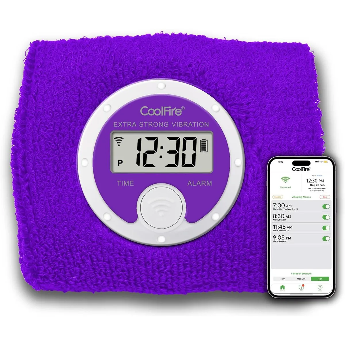 Maximal Power Maximal Power Vibrating Alarm Sweatband Purple wearable technology — product photo