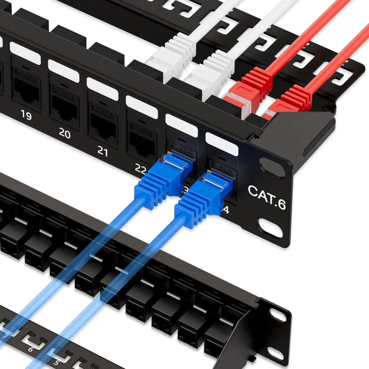  Zebra YUNXI-PN-24UTP 24-Port Cat6 Patch Panel 1U 19-Inch — product photo