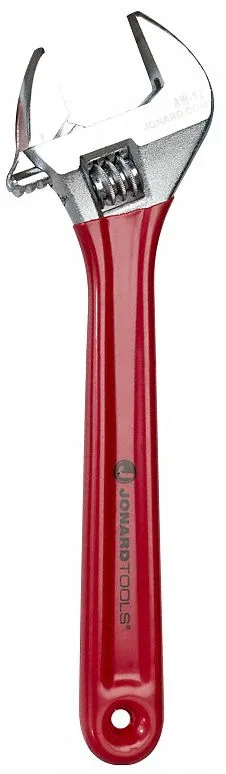 Twelve-inch chrome adjustable wrench with cushioned vinyl handle
