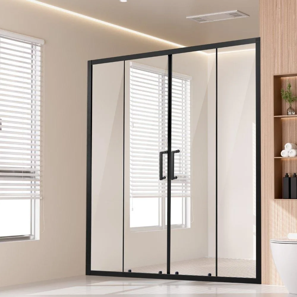 VEVOR VEVOR Semi-frameless Shower Door 57.8-59 x 70 in Matte Black — product photo