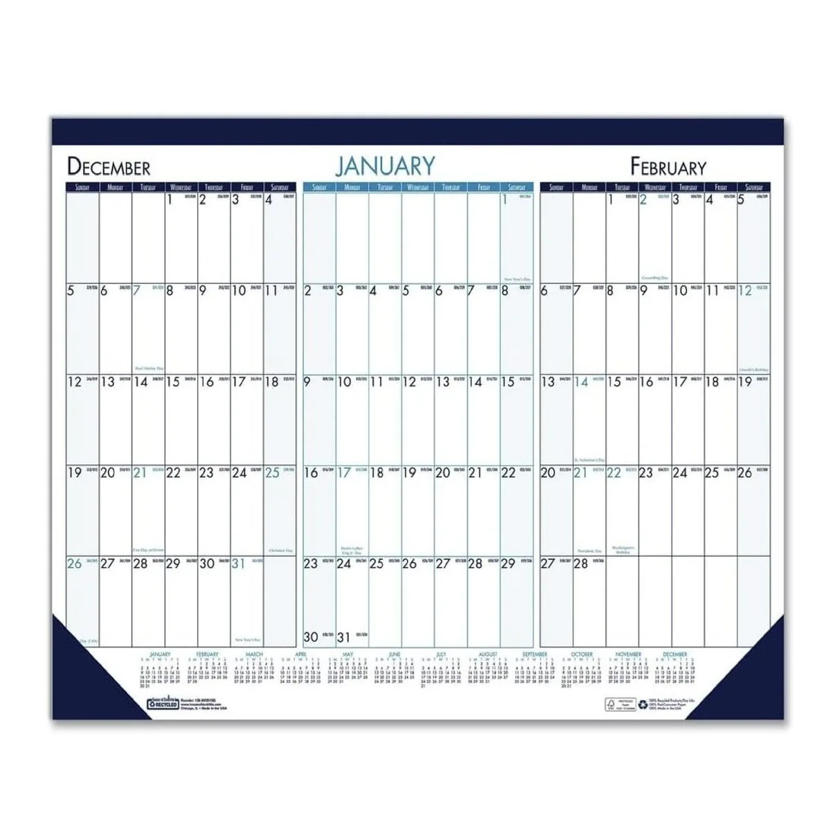House of Doolittle House of Doolittle 22 x 17 Three Month Desk Pad Calendar 2025-2027 — product photo