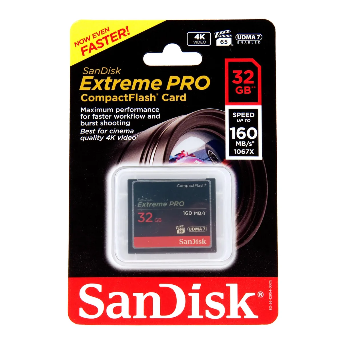 SanDisk Extreme Pro 32GB CompactFlash card, black rectangular form