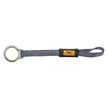 Blue polyester D-ring extender with loop, 18 inches long