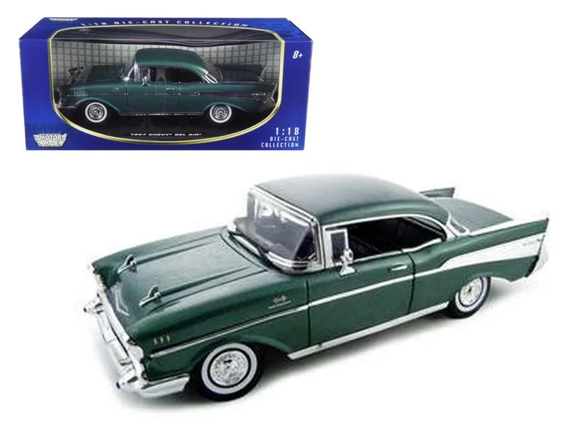 MOTORMAX MOTORMAX 1957 Chevrolet Bel Air Hard Top Green 1/18 Diecast Vehicle — product photo
