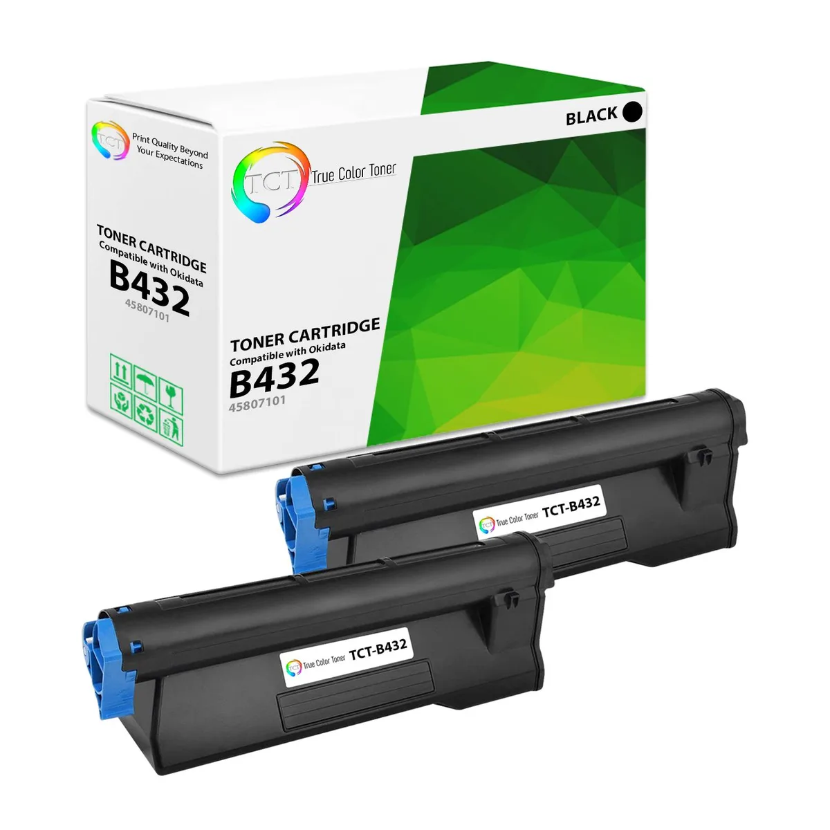 True Color Toner True Color Toner 45807101 Black Toner Cartridge 2 Pack 3000 Pages — product photo