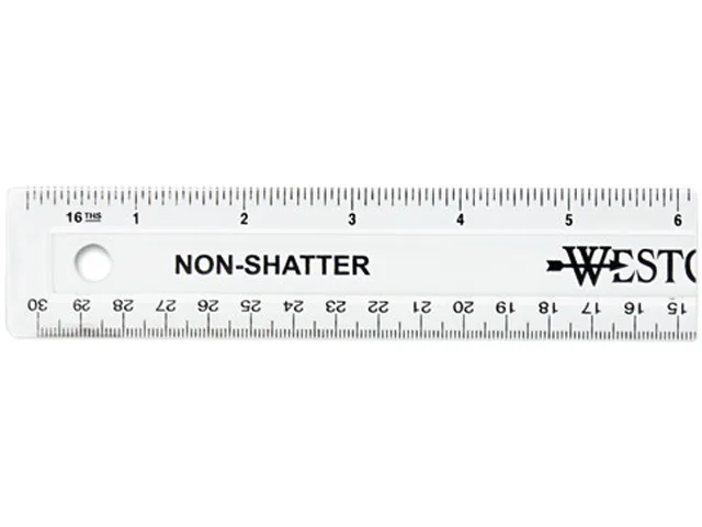 Westcott Westcott 13862 Non-Shatter Ruler 12" Clear — product photo