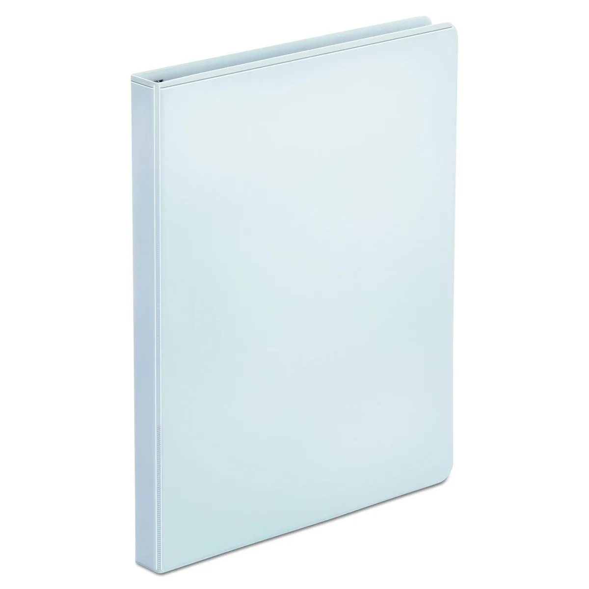 White 0.5 inch view binder with three round rings for 11 by 8.5 inch sheets