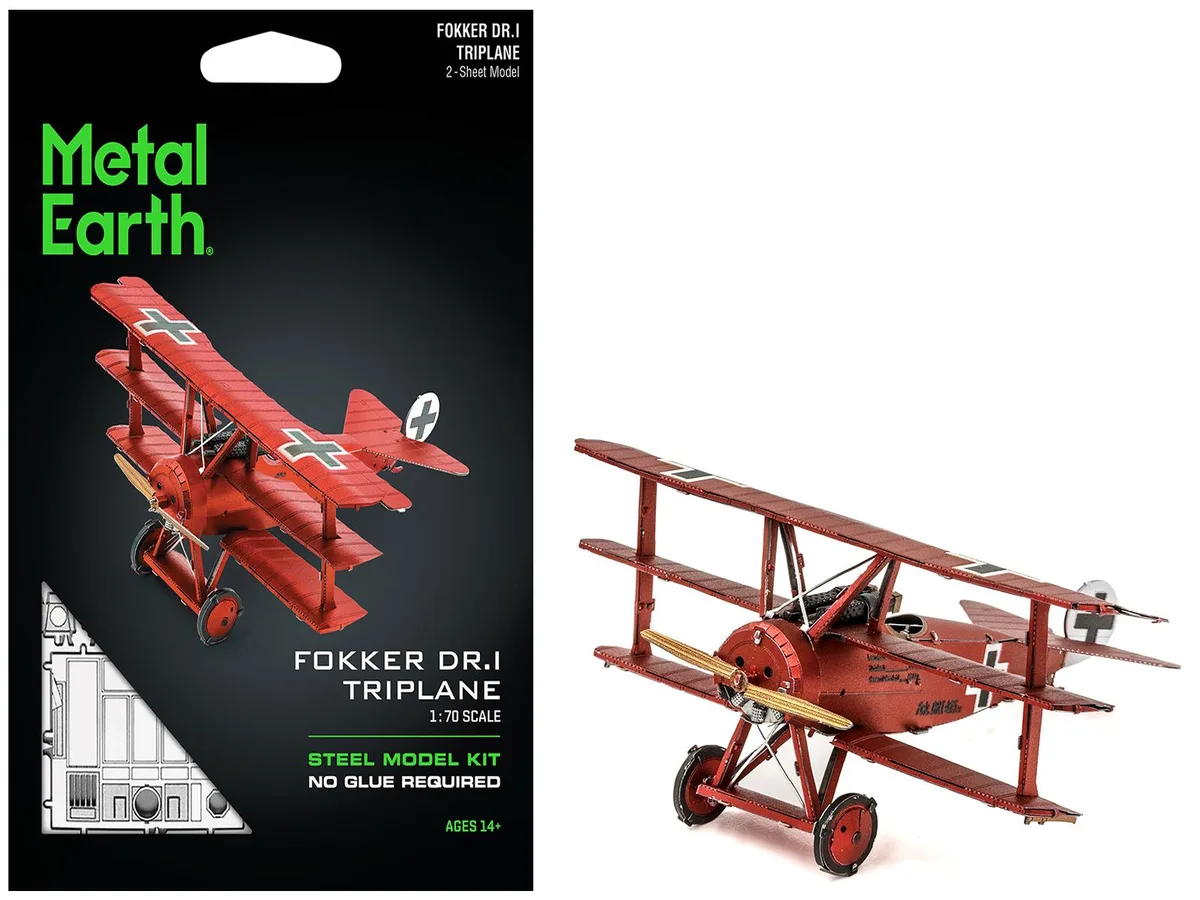 Metal Earth Metal Earth Fokker Dr.I Triplane "Red Baron" 64-Part Steel Model Kit — product photo