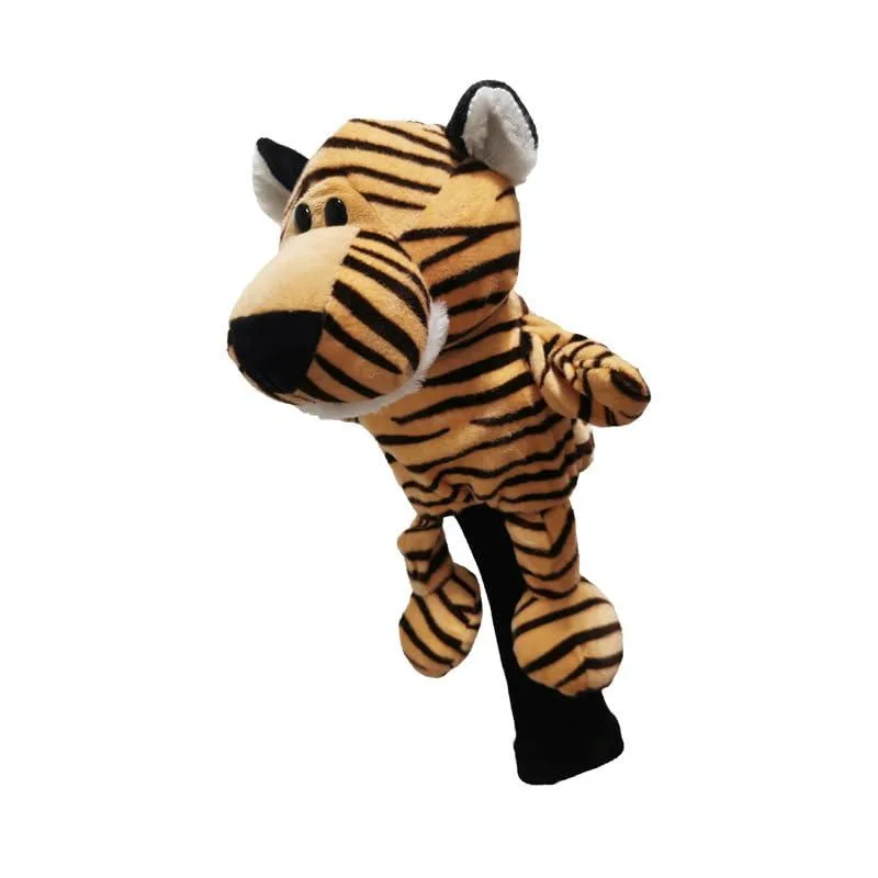 Plush tiger driver headcover, soft cotton, 20 cm
