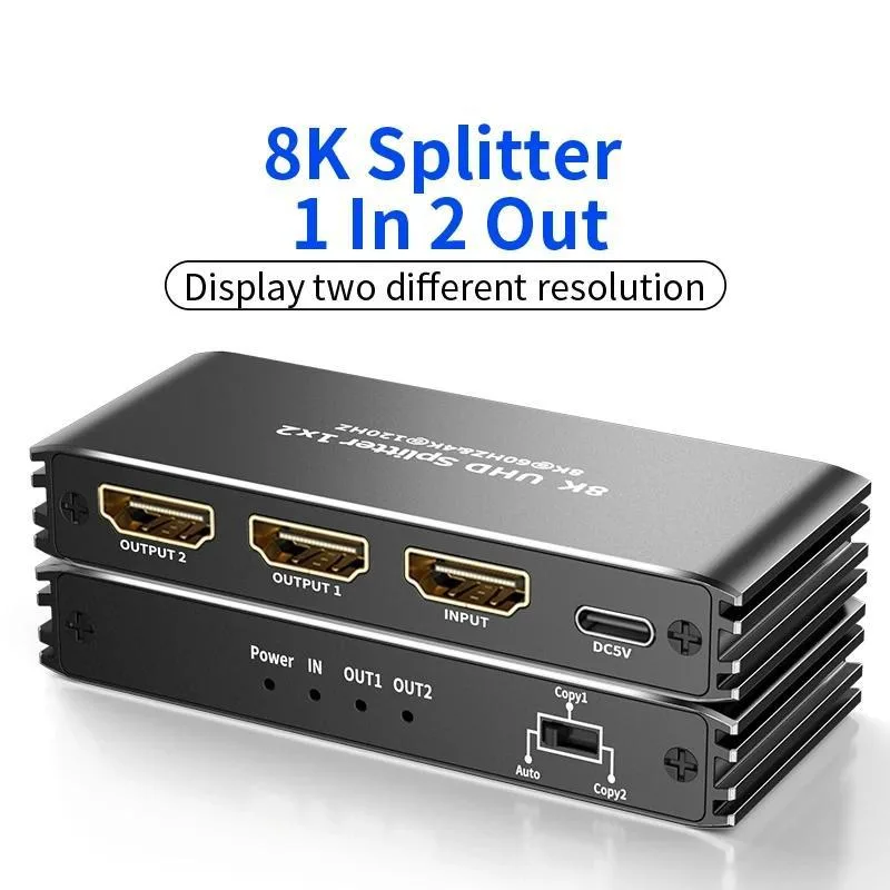 ESTONE ESTONE OZF8K1 1x2 HDMI 2.1 Splitter 8K 60Hz — product photo
