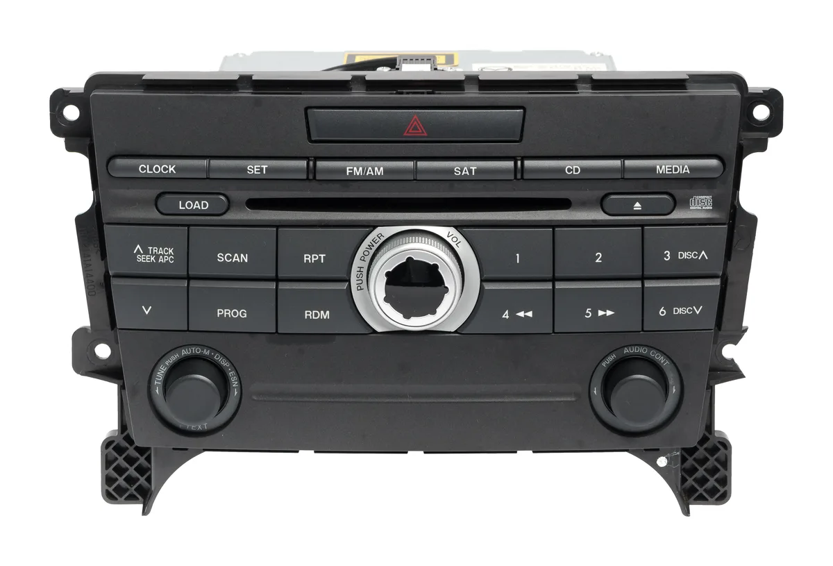 1 Factory Radio 1 Factory Radio EG2366AR0 AM FM XM Receiver Single Disc CD MP3 2007-2009 Mazda CX-7 — product photo