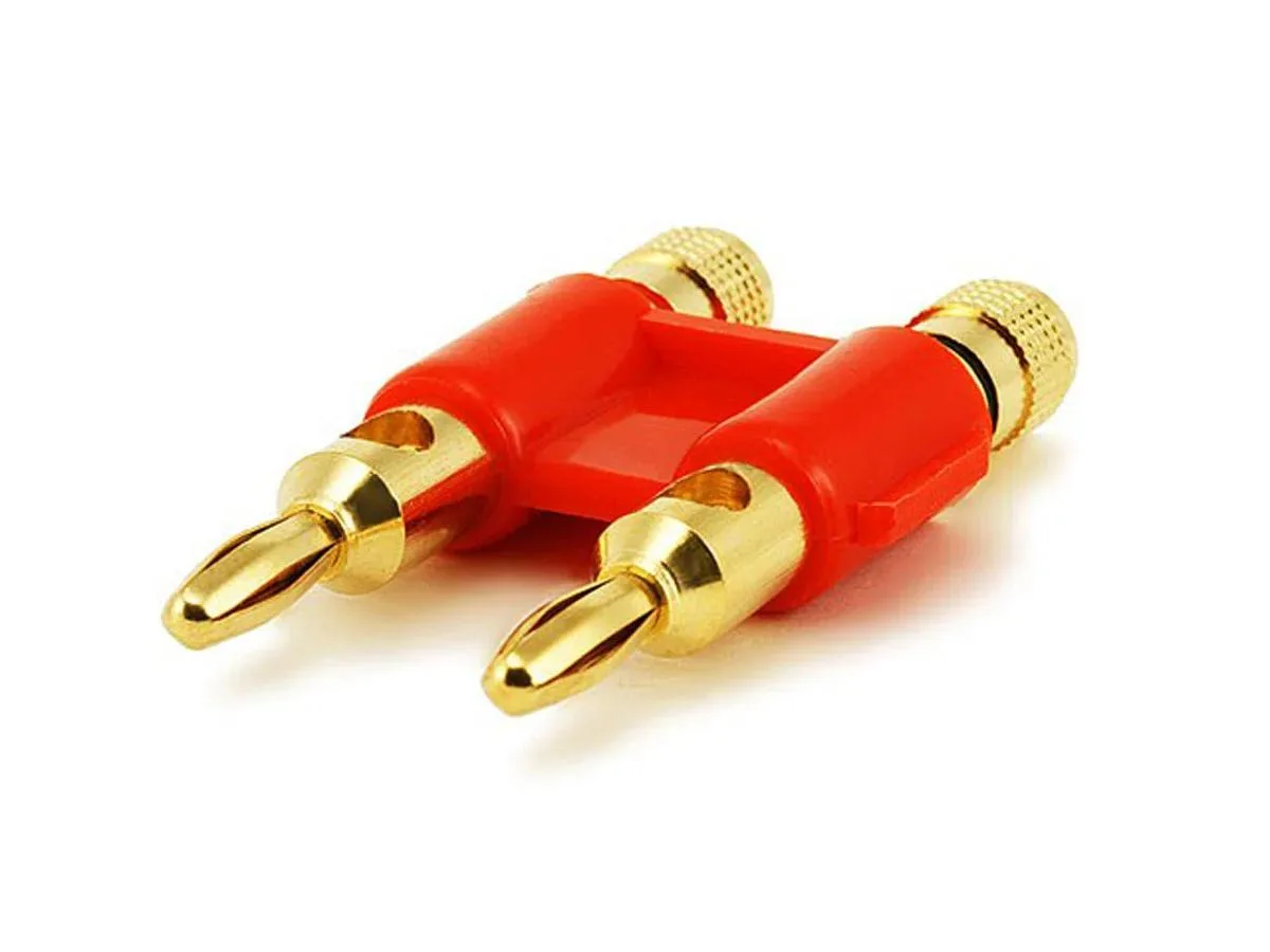 Monoprice Inc. Monoprice 102944 Dual Gold-Plated Banana Plugs Red — product photo