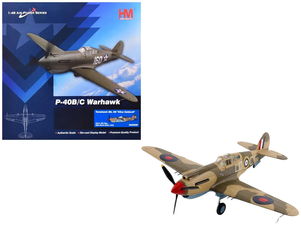 Hobby Master Hobby Master Curtiss P-40 Warhawk Tomahawk Mk IIB "North Africa" 1/48 Diecast Model — product photo